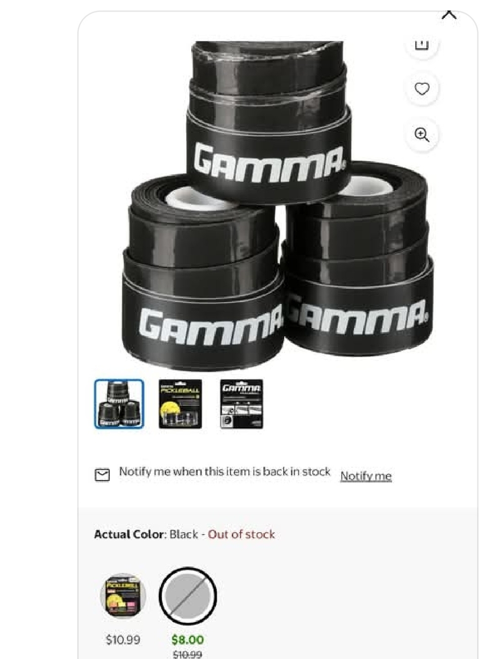 GAMMA Black Overgrip Tape - Pack of Rolls